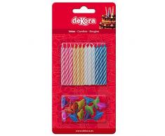 dekora Blister Set Kerzen, Wachs, Mehrfarbig, 18.5 x 8.9 x 1 cm, 12 Stück