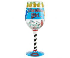 Enesco 6006953 Designs by Lolita New York Nights Weinglas, handbemalt Carolina 15 Ounce mehrfarbig