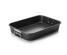 IBILI Bräter mit Griffen 40x28x6,8 cm, Metall, schwarz/Silber, 30 cm