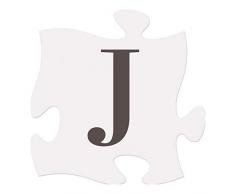 P. Graham Dunn Monogram J Classic White 6 x 6 Holz Deko Mini Puzzle Teile Plaque