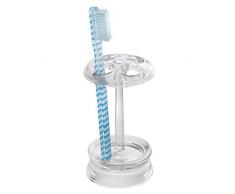 InterDesign Franklin Zahnbürstenhalter, Durchsichtig, Plastik, Transparent, 2.75 x 2.75 x 5
