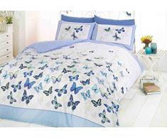 art Größe Single Bettbezug und 2 Kissenbezüge Bett-Set, Polycotton, Blau
