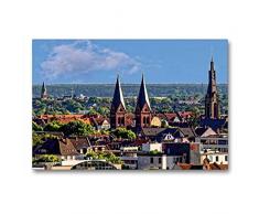 Premium Textil-Leinwand 90 x 60 cm Quer-Format Heidelberg-Weststadt - Blick über die Weststadt | Wandbild, HD-Bild auf Keilrahmen, Fertigbild auf hochwertigem Vlies, Leinwanddruck von Thomas Seethaler Fotografie