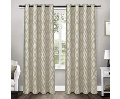 Exclusive Home Vorhänge Easton Jacquard Leinen mit Woven Blackout rutschsicher Top Fenster Vorhang Panel, taupe, 54 x Beton, 2-teilig