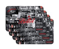 Venilia Tischset Platzset für Esszimmer FOOD BISTRO, 4er Set abwischbar Polypropylen, lebensmittelecht 4 Stk. 45 x 30 cm, 4 Stück, 59088