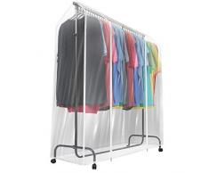 Sorbus Kleiderstangen-Abdeckung – 183 cm transparente Kleiderstangen-Abdeckung für Kleiderständer, Anzüge, Mäntel und mehr