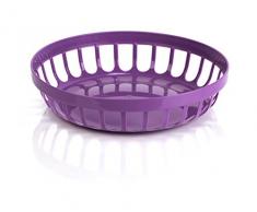 Kimmel Brötchenkorb Obstkorb Servierkörbchen Obstschale Brotschale Mehrweg bruchsicher stapelbar, Kunststoff, Violett