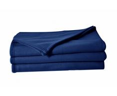 Poyet Motte poleco Fleecedecke Polyester Marineblau, Polyester, Marine, 220x180 cm