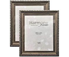 Harmony Frames Bilderrahmen aus Holz, handgefertigt, für Wand und Tisch 10x12, Pack of 2 Taupe