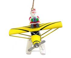 Wowser Weihnachtsbaumschmuck, Weihnachtsmann auf schwimmendem Meeresflugzeug, Kunstharz, zum Aufhängen, 3 1/2