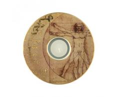Goebel Der vitruvianische Mensch Künstler Teelicht, Porzellan, bunt, 15 x 15 x 3.5 cm