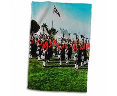 3dRose Vintage Scottish Pipers British Army Bagpipes Scotland 1910 Handtücher, weiß, 15 x 22