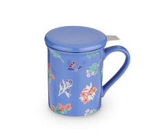 Pinky Up Annette Teetasse mit Teesieb, Keramik, Einheitsgröße, Blau