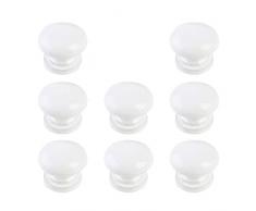 sourcing map 8pcs Schrankknöpfe Wohnung rund Bücherregal Schublade Schrank Ziehgriff Handgriff Knopf weiß