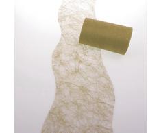 Deko AS GmbH Sizoflor Tischband Wellenschnitt dunkelgold ca. 12,5 cm Rolle 25 Meter - 60w-125-25-041