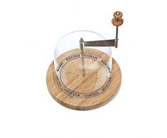 Bistrot Bistro kd3160 Käseplatte mit Glocke Holz beige 18,3 x 18,3 x 24,7 cm