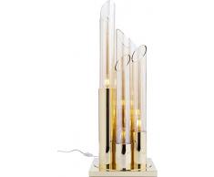 Kare Design Tischleuchte PIPE Gold 80 cm, GroÃe, Edle Tischlampe, Stehleuchte für den Esstisch, Nachttischlampe, Goldene Lampe, (H/B/T) 80x30x30cm