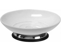 SANWOOD 6391826 Seifenschale Nele weiß/Chrom, Edelstahl pulverbeschichtet