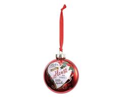 Demdaco Christbaumkugel für Lehrer, großes Herz, 4 x 4 cm, Rosy Rot