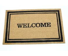 Home Garden Hardware Welcome W/Rahmen 61 x 91,4 cm Bedruckt Kokosfaser Fußmatte, Natur, mittel