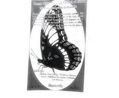 DCentral Fensteraufkleber, Schmetterlingsmotiv, abnehmbar Optik aus geätztem Glas. 10,2 x 15,2 cm, ideal für Front- und Schiebetüren, Fenster, Duschen, Spiegel etc.