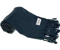 Bersuse 100% Cotton Zuma Turkish Handloom Handtuch, Baumwolle, dunkelblau, 33X66 Inches