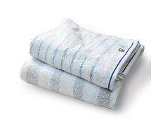 Bloom Imabari Handtuch Naturliche Grenze Badetuch Set 2?Stuck (blau grau) natur _ BT2?_ BG