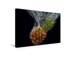 Premium Textil-Leinwand 45 x 30 cm Quer-Format Ananas Wasser | Wandbild, HD-Bild auf Keilrahmen, Fertigbild auf hochwertigem Vlies, Leinwanddruck von Früchtefreund