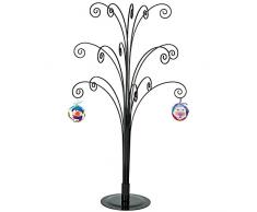 HOHIYA Metall Ornament Display Baum Ständer Weihnachten Halloween Ball Kugel Hund Katze Foto Glas Personalisierte Ornaments Haken Home Party DIY Art Craft Geschenk 50,8 cm (Schwarz)