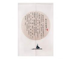 BAIHT HOME Japanische Noren Türvorhang, Wandteppich, Baumwoll-Leinen, Verdunkelungsvorhänge, Wanddekoration, Paneel 29.5 Wx47.2 L Herz Sutra