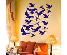 INDIGOS 4052166093422 Wandtattoo w493 Vogel / Vögel Wandaufkleber 80 x 76 cm, blau