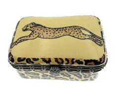 Art Gifts Schmuckkästchen aus Porzellan, Leopardenmuster, mit Kleiner Überraschung, ca. 6,3 cm lang