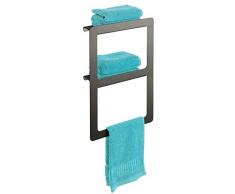 WENKO Handtuchhalter Duo Montella - Handtuchhalter zum Schrauben, rostfrei, Aluminium, 27 x 44 x 12 cm, anthrazit