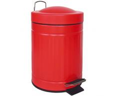 Laroom 13503 – Runder Abfalleimer, 3 l, Rot