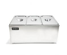 SYBO ZCK Bain Marie Speisewärmer 3 Abschnitte (3 Sections) silber