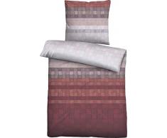 biberna 0636055 Mako-Satin Bettwäsche Garnitur mit Kopfkissenbezug (Baumwolle) 1x 155x200 cm + 1x 80x80 cm, gelb