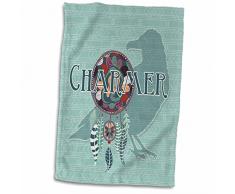 3dRose Raven Crow Native American Animal Spirit with Dream Catcher Charmer Handtücher, 15 x 22