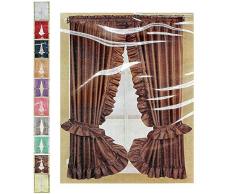 Better Home Vorhang-Set mit Raffhaltern, Raffhaltern, mit selbstklebenden Haken, 2 Stück, Textil, braun, 54 L by 72 W