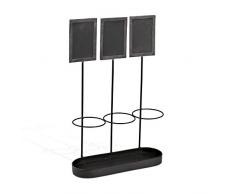 Lone Elm Studios Weinhalter 47 cm H mit Etiketten, Heimdekoration, 30,5 x 11,4 x 48,3 cm, Schwarz