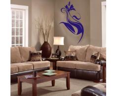 INDIGOS 4052166075916 Wandtattoo w446 Pflanze Blume Wandaufkleber 120 x 70 cm, blau