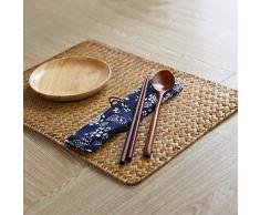 DOKOT Platzsets aus Rattan, rechteckig, für Esstisch, 4 Stück