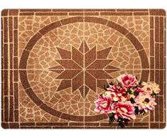 deco-mat Designer Fussmatte für Haustür, Flur, Innen und Aussen | Fussmatten rutschfest und waschbar | Praktische Schmutzfangmatte – Fußabtreter | Fussabstreifer – BRAUN BEIGE 50 x 70 cm