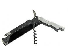 FMprofessional Kellnerkorkenzieher mit Abstreif (Farbe: Schwarz/Glänzend), Menge: 1 Stück