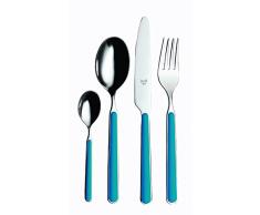 Mepra SPA 10F722020 Besteckgarnitur, Design Fantasia, Petrol, 24-teilig