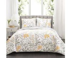 Lush Decor Wendebettwäsche, Motiv Aprile, 3-teilig, Blumenmuster, Grau