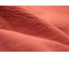 L1NK STUDIO Kopfkissenbezug Uni einfarbig für Bett 135 cm (45X155cm) 100% Baumwolle (Perkal 200 Fäden) ESCARLATA