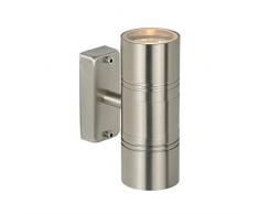 Lucide ARNE-LED - Wandleuchte Außen - Ø 6,3 cm - LED - GU10 - 2x5W 2700K - IP44 - Chrom Matt