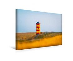 Premium Textil-Leinwand 45 x 30 cm Quer-Format Leuchtturm in Pilsum Ostfriesland | Wandbild, HD-Bild auf Keilrahmen, Fertigbild auf hochwertigem Vlies, Leinwanddruck von Rainer Ganske Fotografie