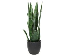 Kunstpflanze Sansevieria Schlangenpflanze mit schwarzem Kunststoff-Pflanzgefäß Grünpflanze Perfekte künstliche Agave Kunstpflanze im Topf für Zuhause Büro Indoor und Outdoo Dekor 13.4 Green/ 7 Leaves