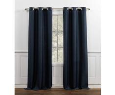 Chaps Lise Vorhang, Leinenoptik, mit Ösen 38x96 Indigoblau